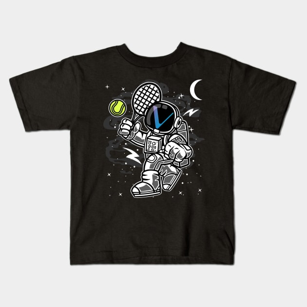 Astronaut Tennis Vechain VET Coin To The Moon Crypto Token Cryptocurrency Blockchain Wallet Birthday Gift For Men Women Kids Kids T-Shirt by Thingking About